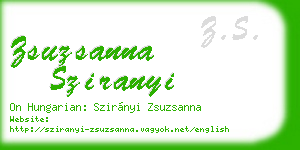 zsuzsanna sziranyi business card