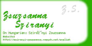 zsuzsanna sziranyi business card